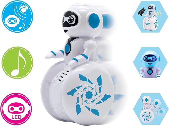 LEXiBOOK, Powerman® Roller, My Tumble Robot, Light and Sound Effects, Built-in Gyroscope, ROB01