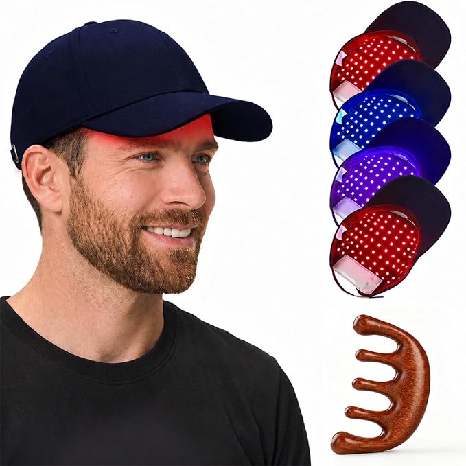 Red Light Therapy for Hair Growth Laser Cap – 650nm LLLT for Hair Loss, Thinning & Alopecia, Full Scalp Coverage, At-Home Treatment for Men & Women - Blue