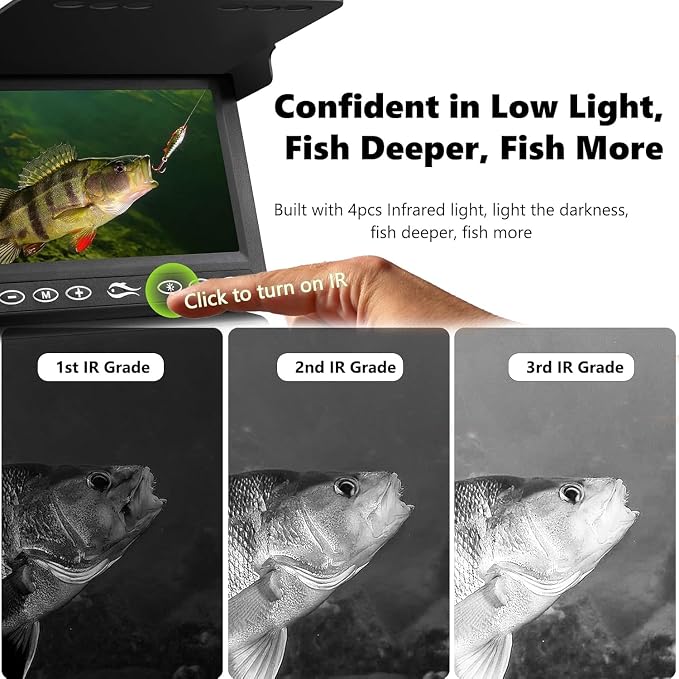 [FishPRO® 2026 Upgrade] Underwater Fishing Camera -4.3'' Ice Fishing Camera Underwater(NO Need Learn), 1000TVL, Ice Fish Gift for Men, Ice Fish Finder for Boat Fish w/IR/USB-C/5,000mAh/65ft