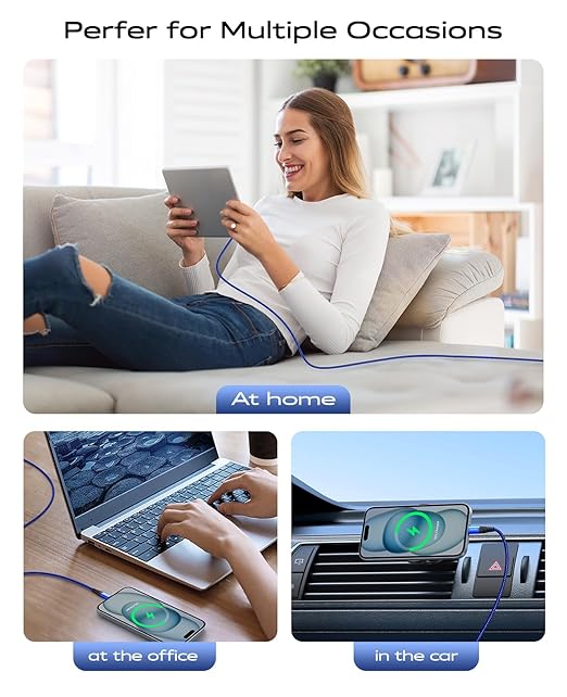 USB C to C Cable 10FT, 2 Pack USB C Cable Fast Charging 60W, USBC to USBC Cable Upgraded Extra Durable Braided USB C Cord Compatible with iPhone 17 16 15 Pro Max,Samsung Galaxy S10, LG and More-Blue
