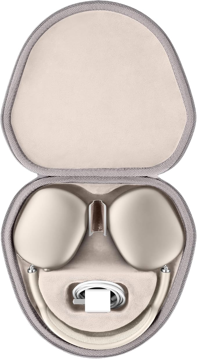 co2CREA Hard Case with Sleep Mode Replacement for Apple AirPods Max 2 / AirPods Max Wireless Over-Ear Headphones (Sandstone Case)