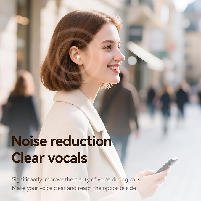 Flat Sleep Earbuds for Side Sleepers, Invisible Mini Earbuds for Small Ear Canals, Bluetooth 5.4, 66H Battery, Noise Blocking, Waterproof, LED Display for Sleep, Work & Travel(Black)