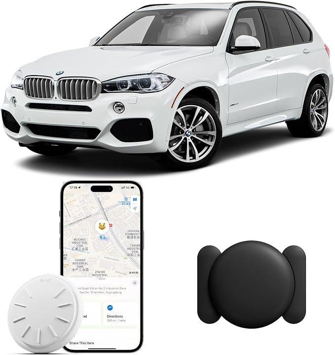 GPS Tracker for Vehicles, 1PCS Car GPS Tracker No Monthly Fee, Super Magnetic GPS Locator for Cars, Trucks with IP67 Waterproof Case, Precise Location Tracking, Stealth Tracking, iOS Only (Black)