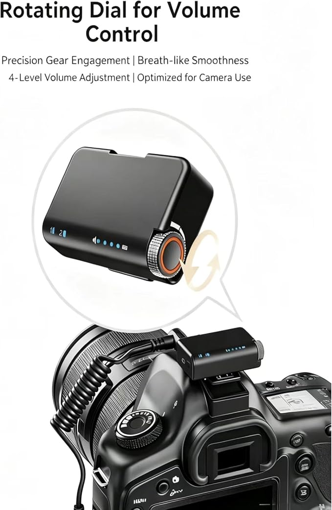 Wireless Lavalier Microphone for iPhone/Android/Camera, Mini Lapel Mic with 2 TX + 1 RX + Charging Case, Noise Cancelling, 48H Battery, 250M Range, Plug-Play for Vlogging Live Streaming