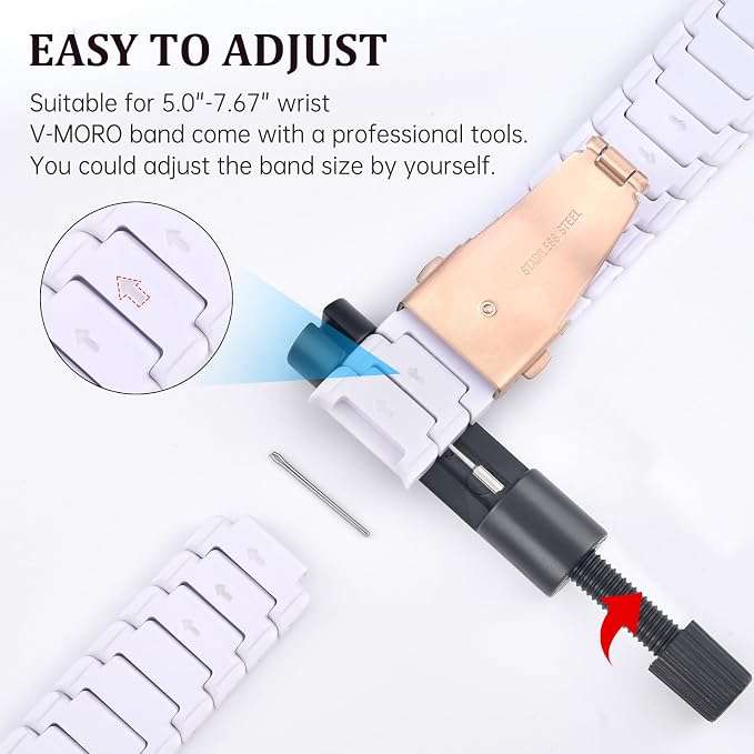 V-MORO Resin Band Compatible with Series 7/8/9/10 Apple Watch Bands 41mm/40mm/38mm/42mm Fashion Strap for iWatch Series 6/5/4/3/2/1/SE/SE3 Lightweight Bracelet Wristband Women(Classic Pure White)