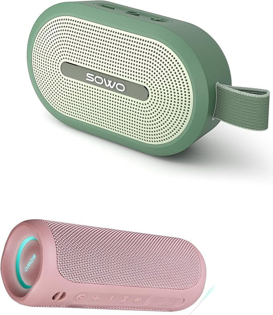 SOWO Wireless Bluetooth Speaker, Ultra Portable Magnetic Speaker, Coverless IP67 Waterproof Design, 24 H Playtime, Small Speaker with Pro Sound, for Indoors, Outdoors, Hiking and Golf Speaker
