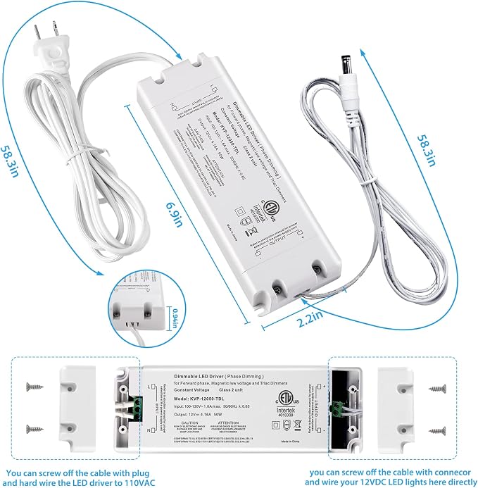 Litever Under Cabinet LED Lighting Kit Dimmable by AC Wall Dimmer. Plug in or Hardwired LED Driver. Super Bright Linkable Light Bar for Kitchen Cabinet Counter Shelf. 35W 2000 Lumen. Daylight 5000K