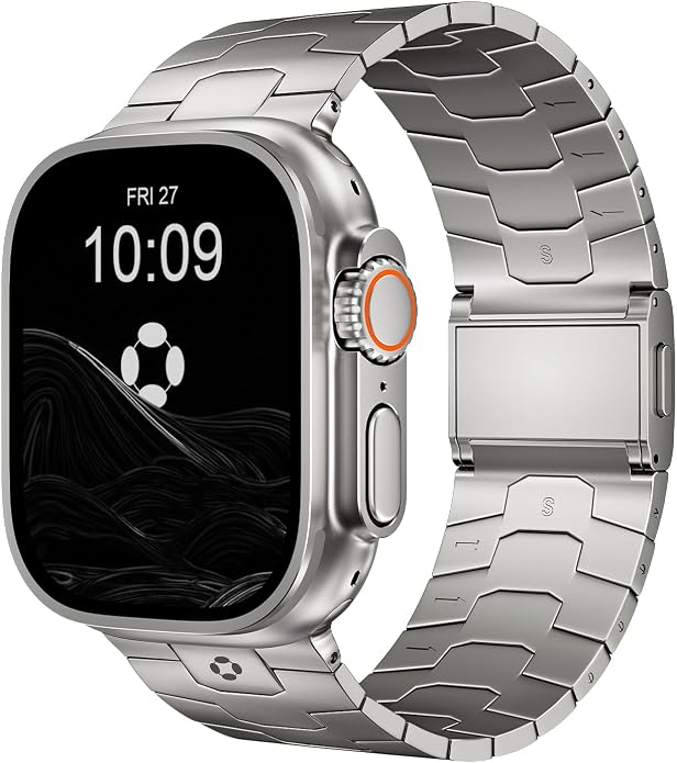 Titanium Watch Band AGIS01- Fits Apple Watch ULTRA 3/2/1 (49mm) - Adjustable Titanium Apple Watch Band with DLC Coating, Lightweight & Durable Strap for Men - Premium Color Matching Band