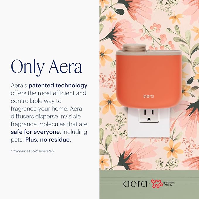 AERA Mini Waterless Plug-in Essential Oil Diffuser for Rooms 100–400 sq ft, – Smart Scent Machine with App & Alexa Control, Hypoallergenic Home Fragrance (Capsules Sold Separately) – Terracotta