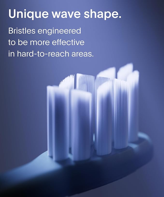 SURI Recyclable Plant-Based, Electric Toothbrush Heads - Long Lasting Replacement Heads | Compatible Only Sonic Electric Toothbrush - Midnight Black, Pack of 3