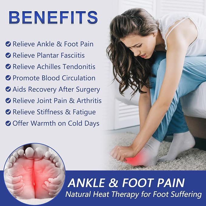 Feet Heating Pads for Women and Men, 2PCS Deep-Penetrating Electric Heated Foot Wrap for Neuropathy Pain Relief, Heating Pad for Feet Pain Relief, 86℉-158℉ & Auto Shut Off