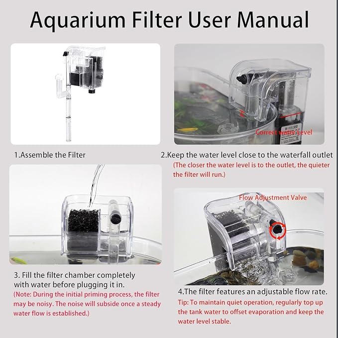 Aquarium Starter Kit Complete Small Fish Tank with LED Light & Quiet Filter, 1.7 Gallon Fishtanks for Betta, Mini Desktop Acrylic Tank, Ideal for Shrimp Guppy Jellyfish Goldfish, Office, Home, or Gift