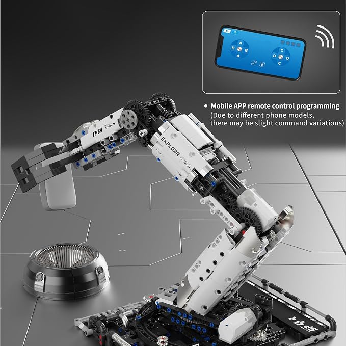 Robotic Arm Building Blocks Set, Programmable Stem Toys for Ages 8-13, Technic Coding Robot Toys for Kidults, 1029 Pcs Educational Projects for School, APP & Remote Control with Rechargeable Battery