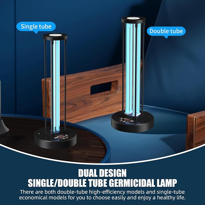 Ultraviolet Germicidal Lamp,110w UV+Ozone Light Sanitizer for Whole Room, 99.99% Sanitization Rate,Three-Step Timing Remote Control, Blue Ligh for Odor Room Home Office School