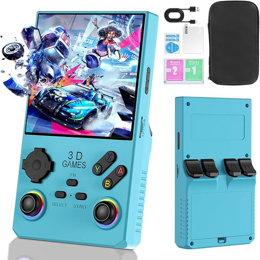 2026 V40MAX Upgraded Retro Handheld Game Console, Built in 40,000+Classic Games, 40+Simulators, Linux System, 4.0-inch 4K HD IPS Screen Video Player, 256GB, Portable Pocket Arcade Console (Sky Blue)