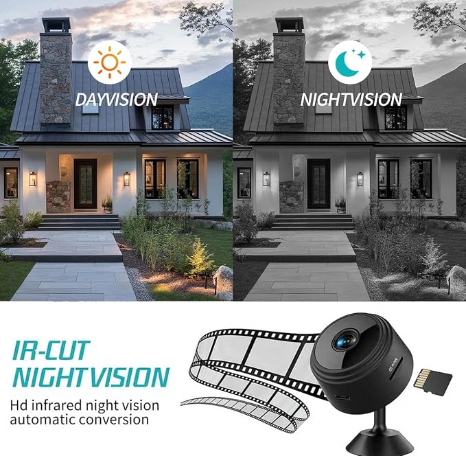 Hidden Camera Surveillance Monitor - WiFi Nanny Cam with 1080P Night Vision, Motion Detection, and Smartphone Compatibility - Indoor Spy Camera for Home/Baby/pet/Office