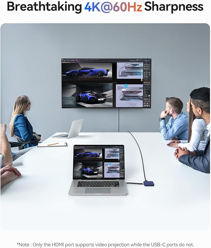 ORICO 10Gbps Magnetic M.2 Docking Station, 6-in-1 USB C HUB & M.2 2230 NVMe Enclosure with HDMI 4K@60Hz, USB-A&C 3.2, 100W PD, AUX, USBC Dock for iPhone 17/16/15 Pro/Pro Max