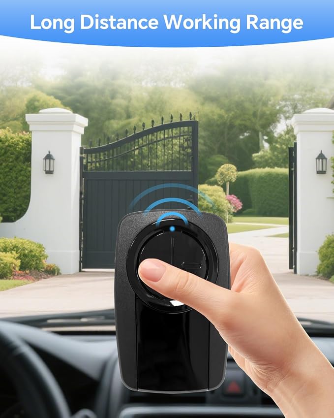 380UT Chamberlain klik5u-bk2 klik3u-bk Garage Door Opener Remote Clicker, 375UT Universal Garage Door Remote for Lift Master Craftsman Genie, Dip Switch (Black 2PC)