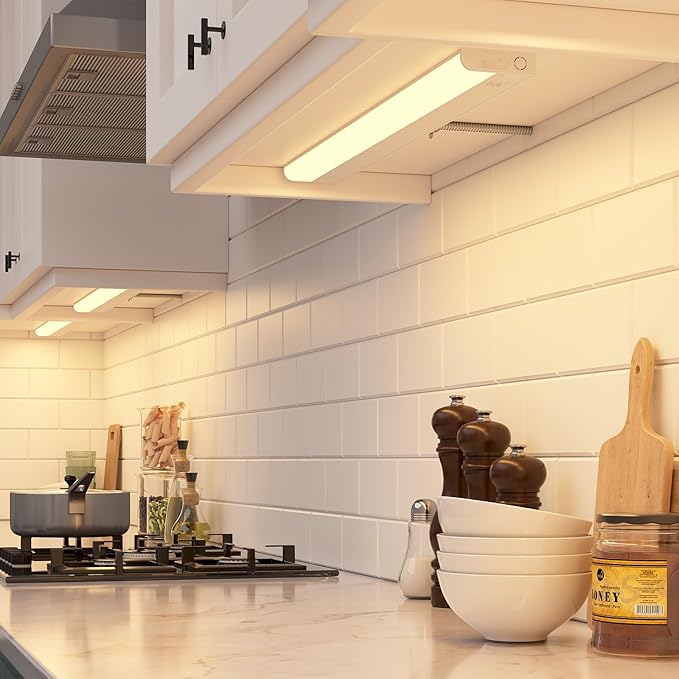 GETINLIGHT 30-inch Hardwired Only 5 Color LED Under Cabinet Lighting, Selectable 2700/3000/4000/5000/6000K, Dimmable, Matte White Finished, ETL Listed, IN-0201-14-WH-5C