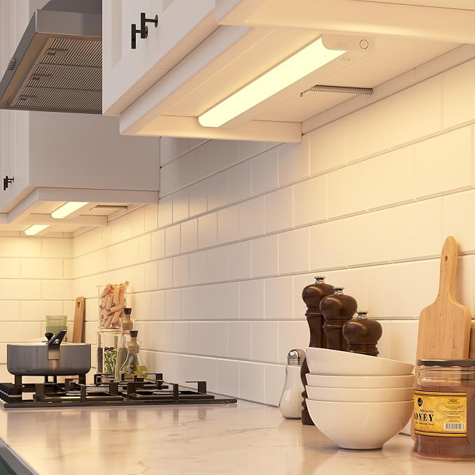 GETINLIGHT 18-inch Hardwired Only 5 Color LED Under Cabinet Lighting, Selectable 2700/3000/4000/5000/6000K, Dimmable, Matte White Finished, ETL Listed, IN-0201-12-WH-5C