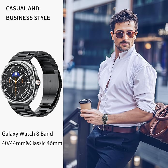GOLDTOLUCK No Gap Stainless Steel Band Compatible with Samsung Galaxy Watch 8 7 6 5 4 Classic FE Pro Ultra 40mm 44mm 46mm 43mm 47mm 45mm 42mm Replacement Men Women Milanese Metal Elegant Casual