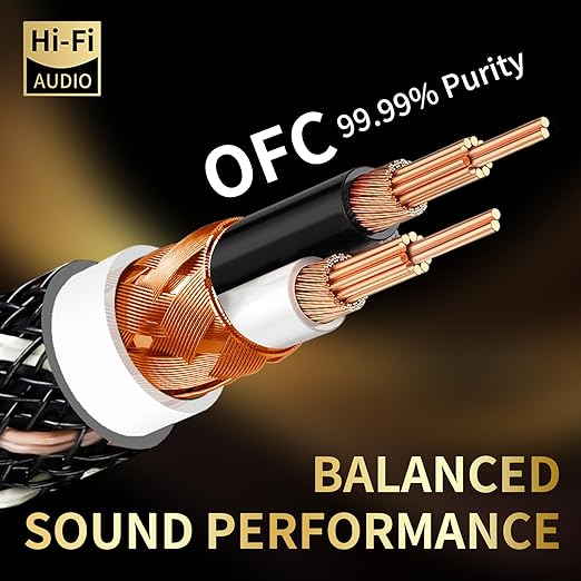 Audiophile 3.5mm to Dual XLR Male Y Splitter Cable,15 AWG 4N OFC Core,24K Gold-Plated Plugs with Nylon Braid for Studio Recording,Home Theater,Speakers,Hi-Fi Audio System(9.84ft/3m)