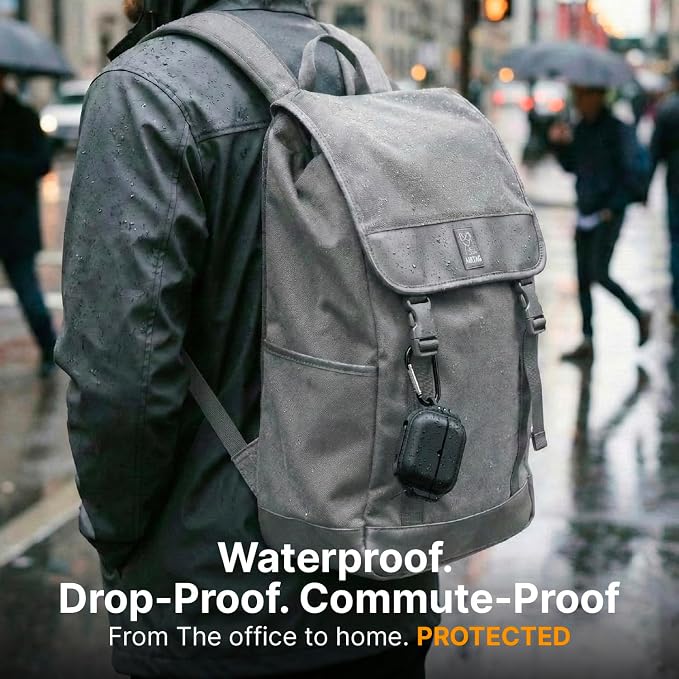Catalyst for AirPods Pro 3 Case, IP68 Waterproof 330ft, 20ft Drop Proof Shockproof Protective Cover with Locking Latch, Total Protection AirPods Pro 3 case with Pull Tab, Wireless Charging, Carabiner