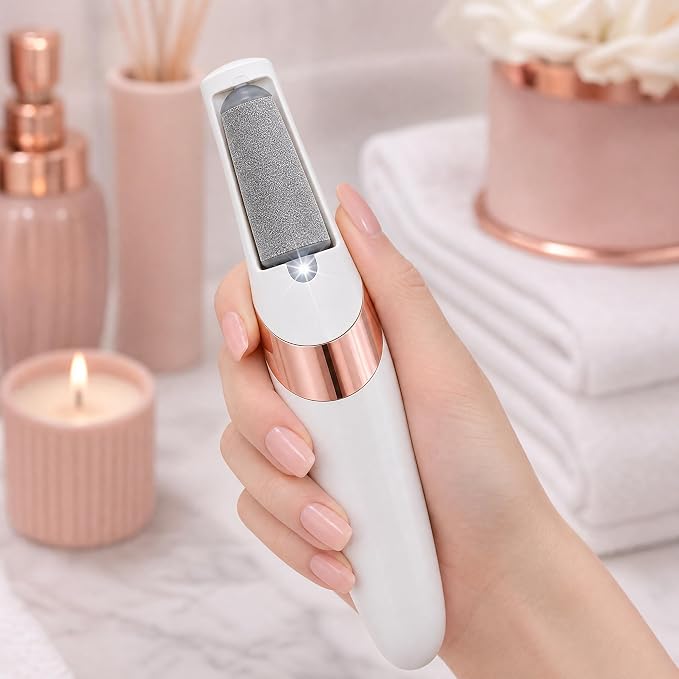 Electric Foot File and Callus Remover,Dual Roller Heads 2 SpeedsProfessional Pedicure Tools for Dry, Calluses, Dead, Cracked, Hard Skin,Equipped with 2 Grinding Heads and 1 USB Charger&Cleaning Brush