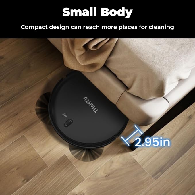 Robot Vacuum and Mop Cleaner Automatic Recharging Vacuum Robot Cleaner for Hardwood Floor, Low-Pile Carpet, Pet Hair
