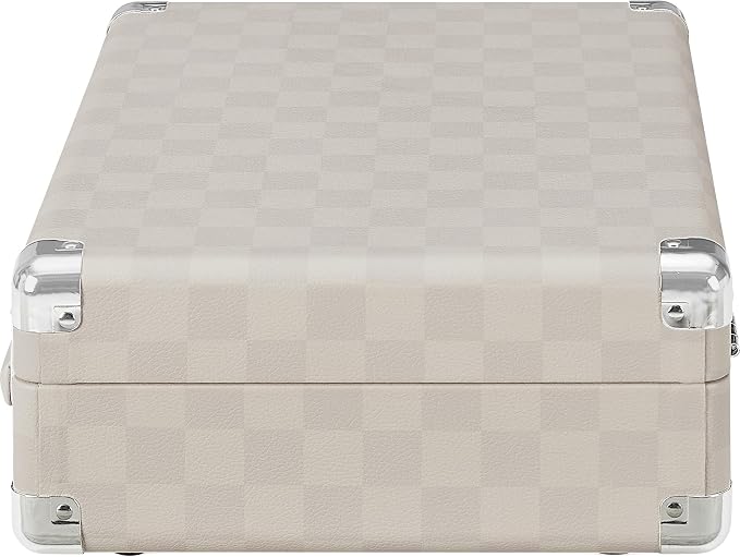 Crosley CR8005F-AC Cruiser Plus Vintage 3-Speed Bluetooth in/Out Suitcase Vinyl Record Player Turntable, Almond Checkerboard