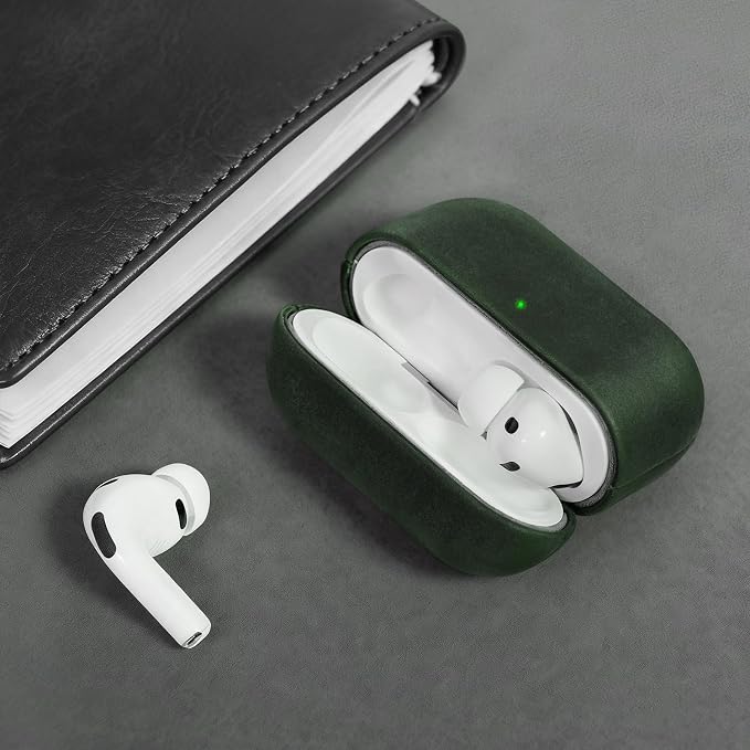 for AirPods Pro 3 Case, Handcrafted Vintage Genuine Leather Shockproof Cover Accessories with Lanyard Compatible with Apple AirPods Pro 3rd Generation 2025