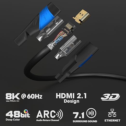 KabelDirekt – 8K / 4K HDMI Cable – 1ft & More HDMI Cables (0.5ft–75ft) – German-Engineered HDMI Cord – Supports 10K/8K@60Hz/4K@120Hz – HDMI Cable for HDTV, PC, PS5, Xbox, Switch
