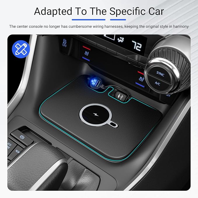 Xipoo Car Wireless Charger Compatible with 2019-2025 Toyota RAV4 Charging Tray Magnetic Wireless Phone Charging Pad Replacement for 2019-2025 Toyota RAV4 Accessories