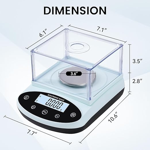 Lab Digital Scale 500g x 0.001g Analytical Balance Scale 0.001g Accuracy Precision Scientific Weighing Scale with Windshield for Laboratory Jewelry Chemistry