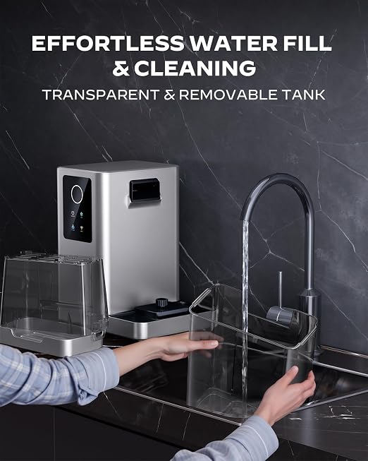 Silonn Nugget Ice Maker Countertop with APP & Voice Control, Self Cleaning Ice Machine with 3L Large Water Tank, 40 lbs/24H Soft Chewable Ice, Portable Pebble Ice Maker for Home and Party, Silver