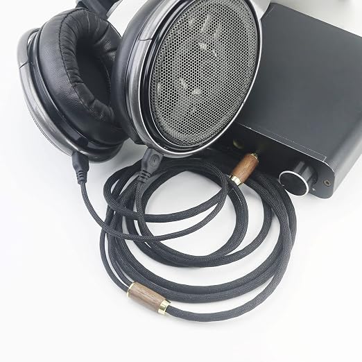 NewFantasia 2.5mm Balanced Cable Compatible with Sennheiser HD650, HD600, HD580, HD660S, HD660S2, HD58X, HD6XX Headphone 7N OCC Copper Silver Plated Cord Walnut Wood Shell