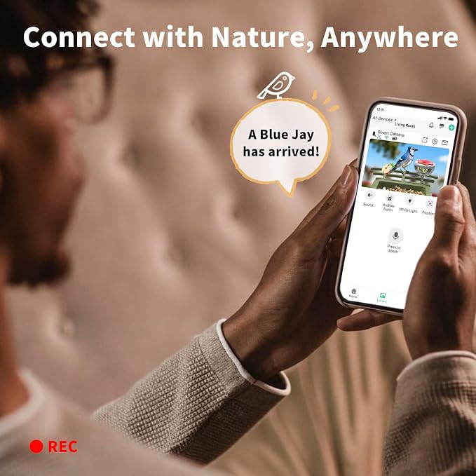 Smart Bird Feeder with Camera, Bird House with Camera Solar Powered Bird Feeder for Outside, AI WiFi Video Bird Feeder Camera Built-in Live Wireless Outdoor Bird Lover Women