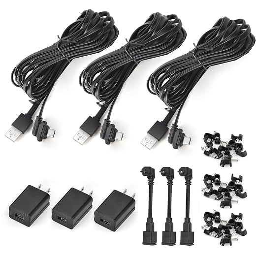 3Pack 16.4ft/5m Power Cable with Adapter for Blink Outdoor 4 (4th Gen), Blink Outdoor/Indoor (3rd Gen)&Blink XT/XT2, Weatherproof Outdoor Extension Cable with Extra Micro USB Adapter for Blink Camera
