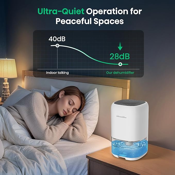 Dehumidifier, 35 OZ Small Dehumidifiers for Room for Home, Quiet with Auto Shut Off, Portable Dehumidifier for Bedroom (280 sq. ft), Bathroom,RV,Closet Colorful Moisture Absorbers Dehumidifiers, White