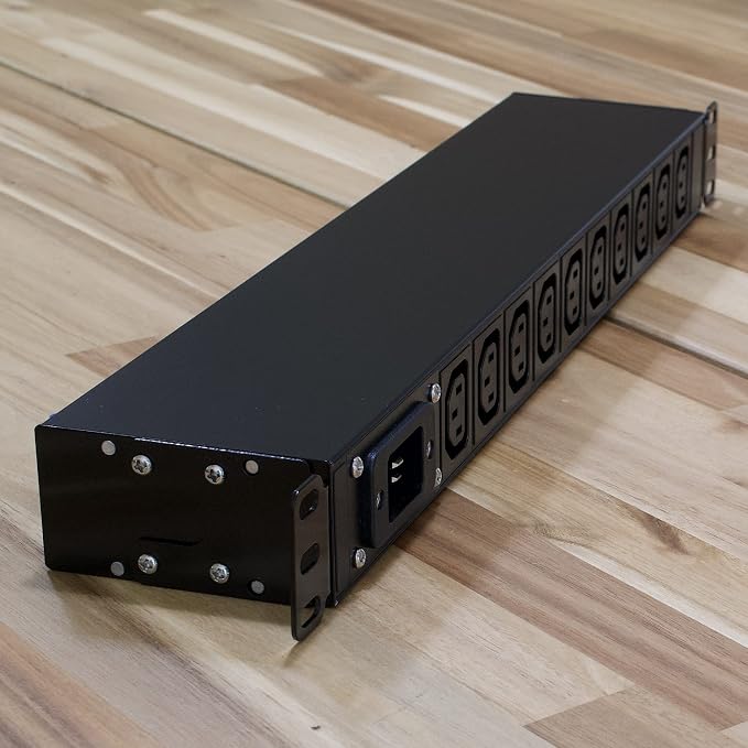 WTH-CS/PDU-C13-E (US121052E) Heavy Duty Metal 1U Rack Mount PDU, Inlet C20 20A 120/240V Open end (Without Extension Cord), Outlet C13 x10 Ports