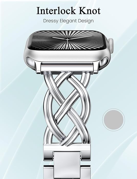 TOYOUTHS Dressy Bracelet Compatible with Apple Watch Bands 38/40/41/42/44/45/46/49mm Women, Celtic Stainless Steel Metal Fancy Nice Pretty Strap for iWatch Series 11 10 9 8 7 6 5 4 Ultra/SE 3 2 1
