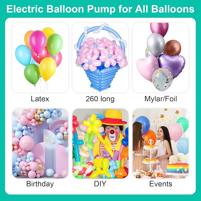 Electric Balloon Pump and Dusty Pink Balloons