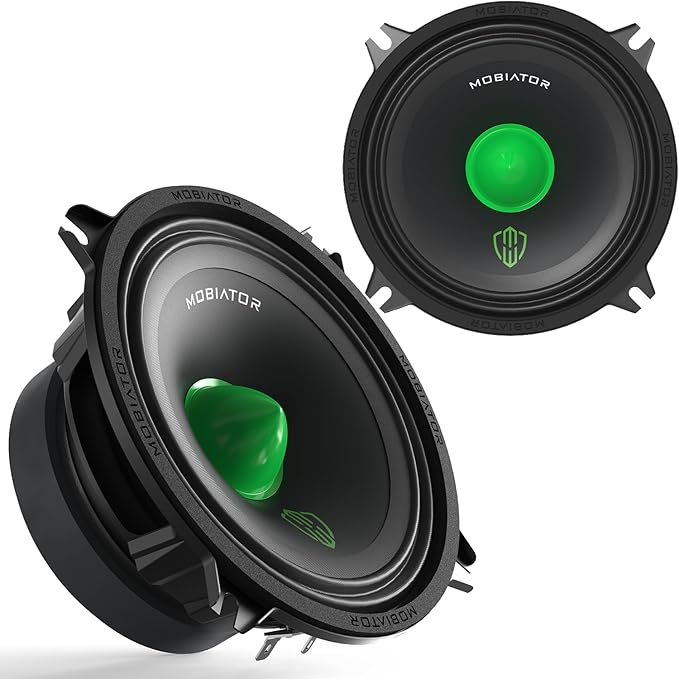 Midrange Loudspeakers MB-M504 5'' 500W Max, 4 Ohms High Efficiency Car Audio Door Speakers for Car or Truck Stereo Sound System-Black (2 Speakers) (MB-M504)