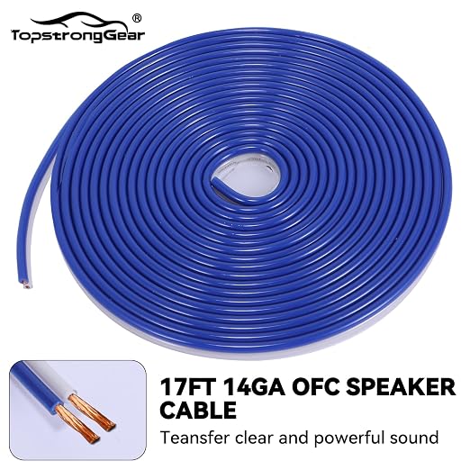 TOPSTRONGGEAR 4 Gauge OFC Amp Kit Car Audio Amplifier Wiring Install Kit with RCA Cables, 150A Fuse, 17FT Power Cable – 4 OFC Complete Subwoofer Installation Kit for Car, Truck, Marine Stereo Systems