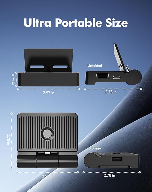 DOBE FOMIS ELECTRONICS Portable Docking Station for TV Compatible with Nintendo Switch/OLED, TV Docking Station Replacement Supports 1080P/4K HDMI Output with USB 3.0 Port