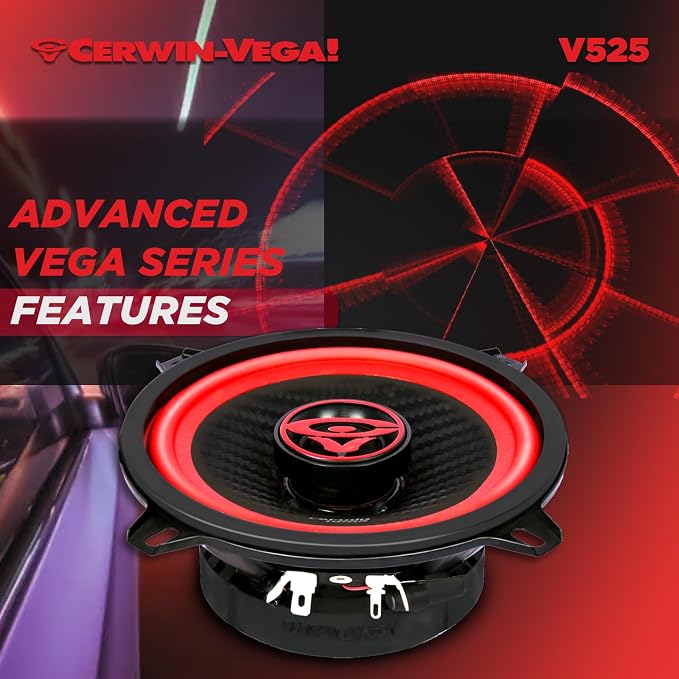 CERWIN-VEGA!V525 5.25" VEGA 2-Way 300 Watts 4 Ohm Coaxial Full Range Speakers(Pair)