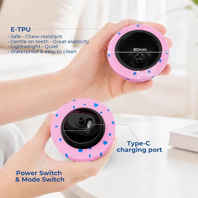 Fsitego Interactive Dog Ball Toys, Automatic Moving Bouncing, Rotating Smart Dog Toy for Small, Medium, Large to Keep Them Busy, Durable E-TPU Material & IP65 Waterproof, 5H Continuous Use(Pink)