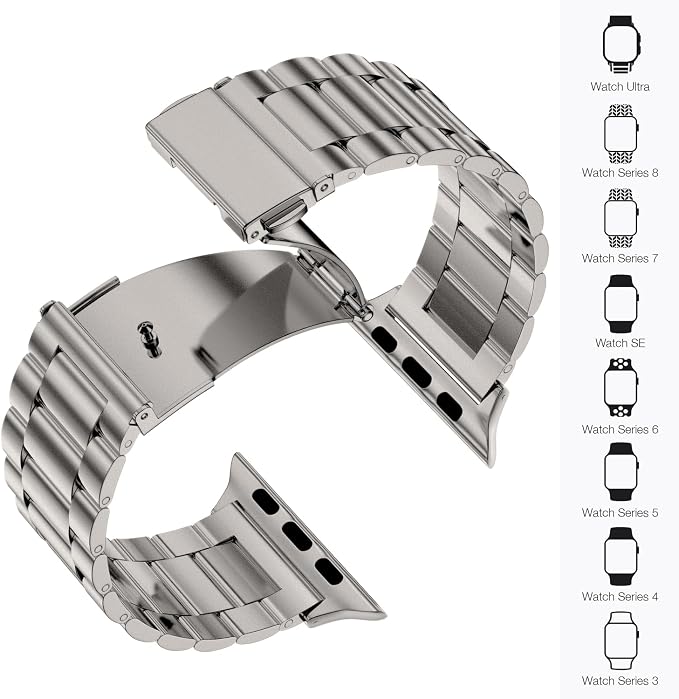 EPULY Metal Band Compatible with Apple Watch Bands for Men 49mm 46mm 45mm 44mm 42mm 41mm 40mm 38mm, Business Stainless Steel Strap for iWatch Bands Series 11 10 9 8 7 6 5 4 3 2 1, SE3 2 1, Ultra3 2 1