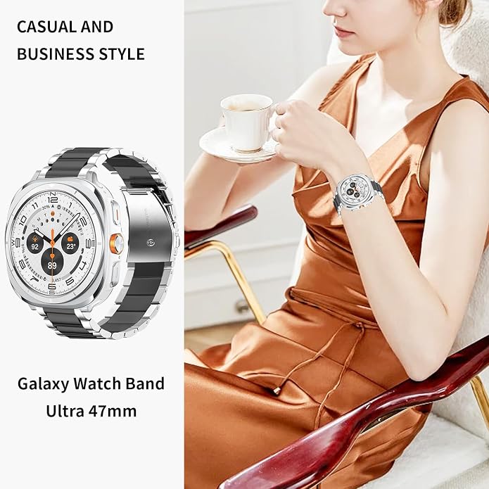 GOLDTOLUCK No Gap Stainless Steel Band Compatible with Samsung Galaxy Watch 8 7 6 5 4 Classic FE Pro Ultra 40mm 44mm 46mm 43mm 47mm 45mm 42mm Replacement Men Women Milanese Metal Elegant Casual