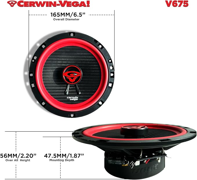 CERWIN-VEGA! V675 6.75" VEGA 2-Way 360 Watts 4 Ohm Coaxial Speakers(Pair)